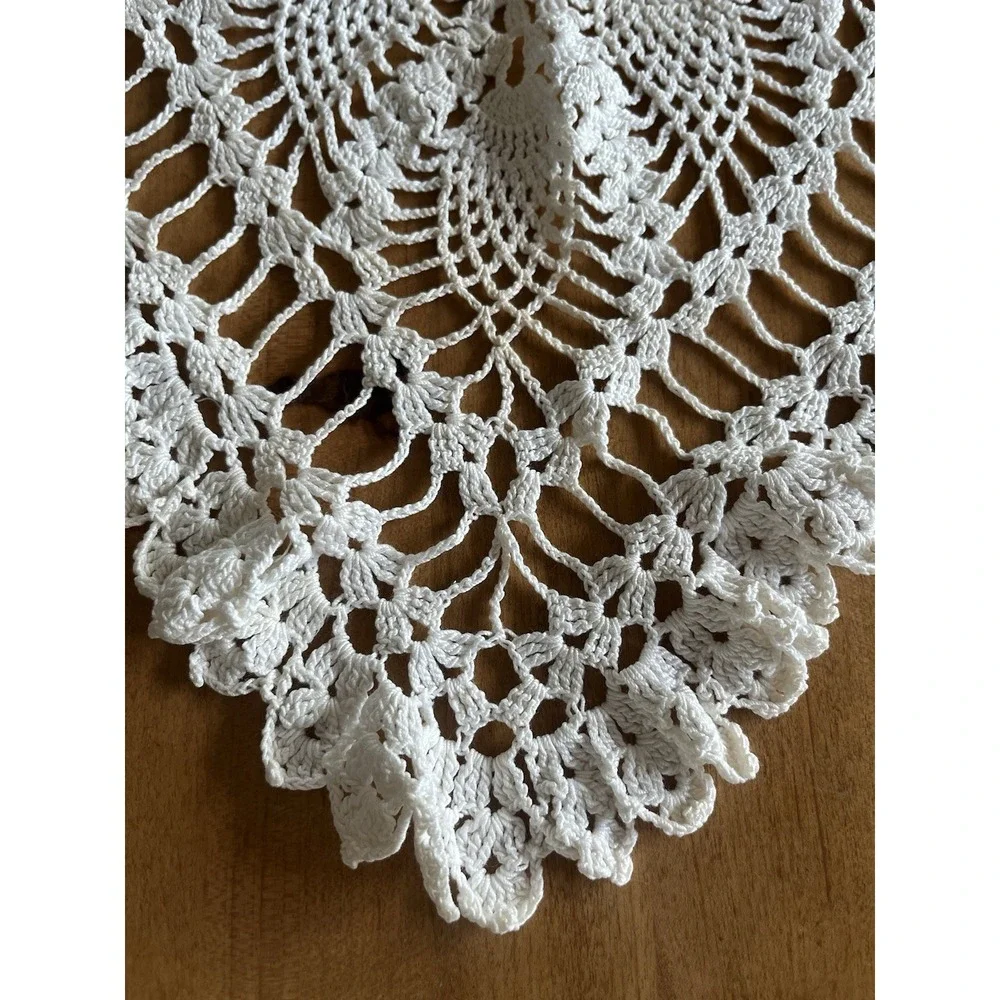 Vintage Large‎ Crochet Doily Pineapple Stitch Pattern Retro GrandmaCore
